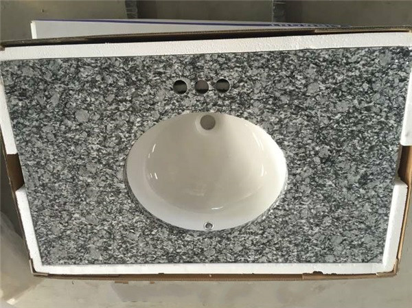 Spray White Granite Vanity Top Dawei Stone Co Ltd