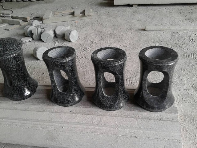 Padang Dark G654 Granite Vase