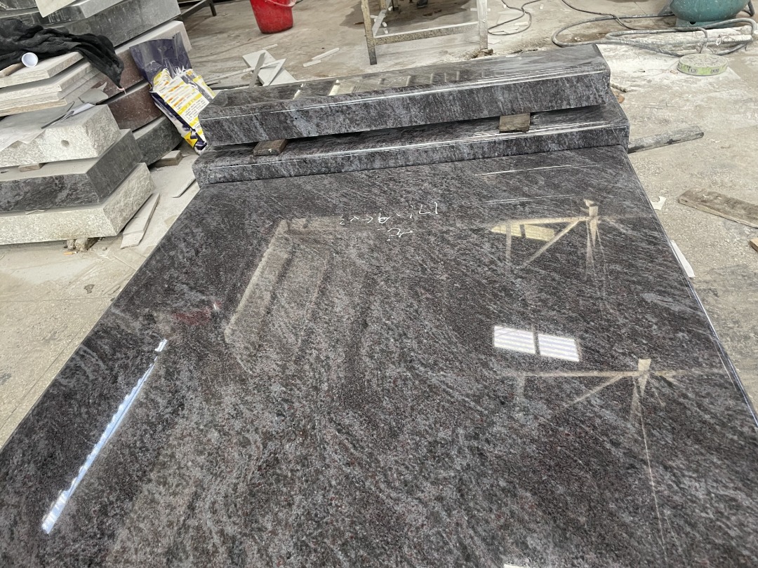 Indian Orion Bahama Blue Vizag Blue Granite Tombstones for Hungary