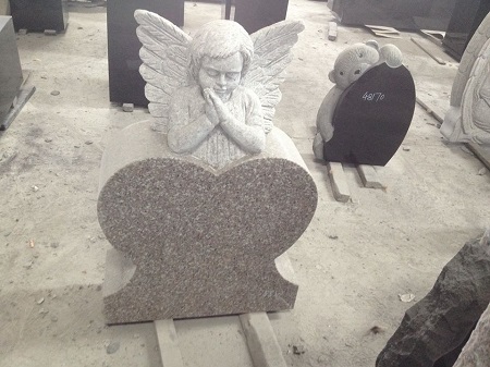 America Style Granite Tombstone angel Sculpture Design for sale