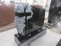 Absolute Black Granite Cross Shaped Headstone